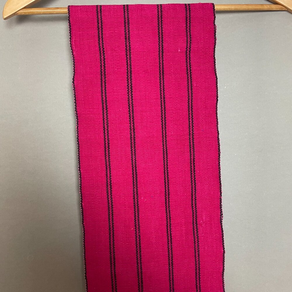 Guatemalan Table Runner Woven Long Pink Geometric Pattern Home Decor Handmade - Picture 6 of 15
